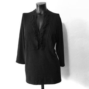 Style & Co. Women Black Ruffle Blouse